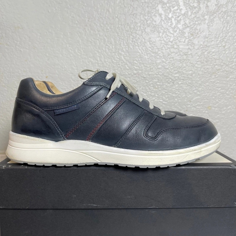 Mephisto Air Jet Blue Leather Comfort Casual Shoes Sneakers Men's 9 US/8.5 EU